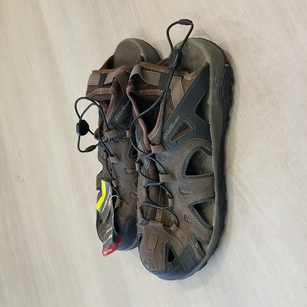 Eddie Bauer Brown and Black Men's Outdoor Leather Sandals